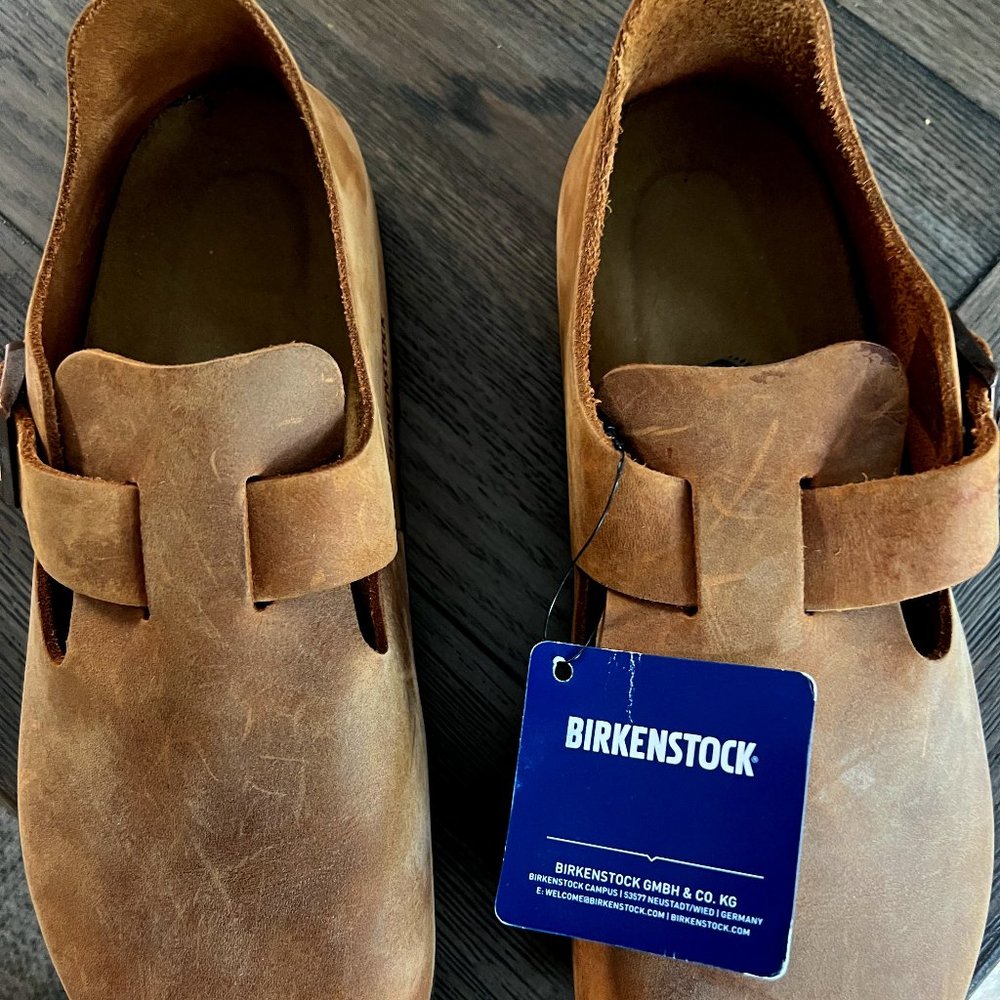 NWT Birkenstock Tobacco Oiled Boston Clogs